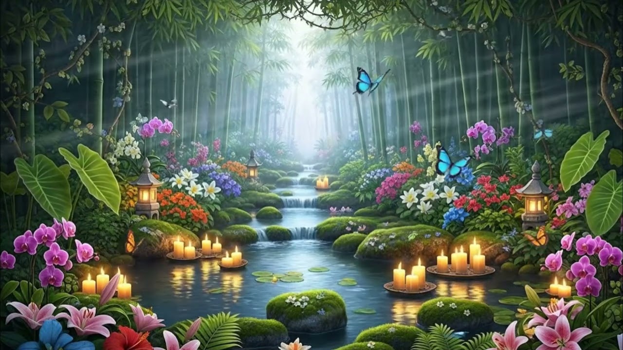 Relaxing Music for Healing Paino Sounds, Water Sounds, Relieves Stress, Anxiety🌺