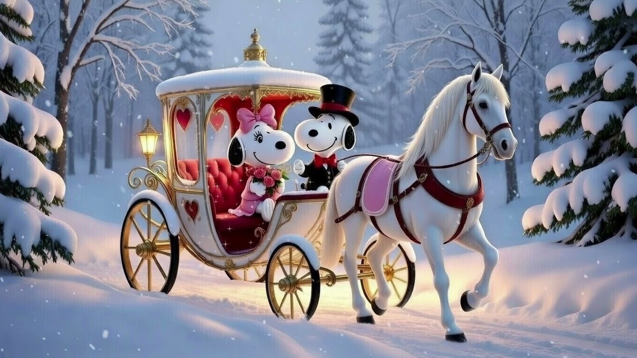 Snoopy’s Valentine’s Carriage Ride | Classic Piano Love Songs and Snowy Ambience💙❄️