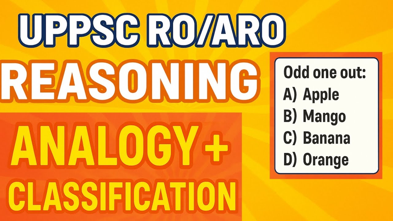 Analogy(साध्या�)||Classification(स्वर्गिकरण)||UPPSC RO/ARO|| One Shot Video Reasoning||#roaro #uppsc