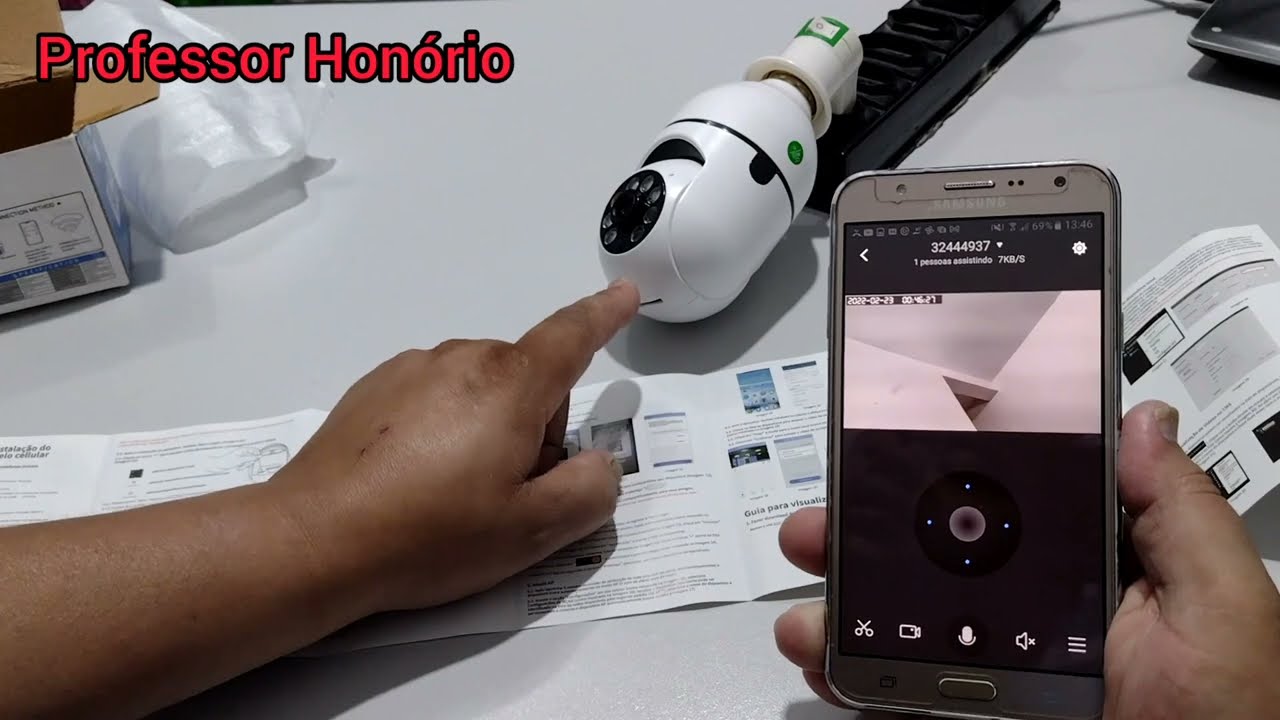instalação completa da câmera wi-fi IP lâmpada, Cradle Head Smart câmera. aplicativo yoosee.