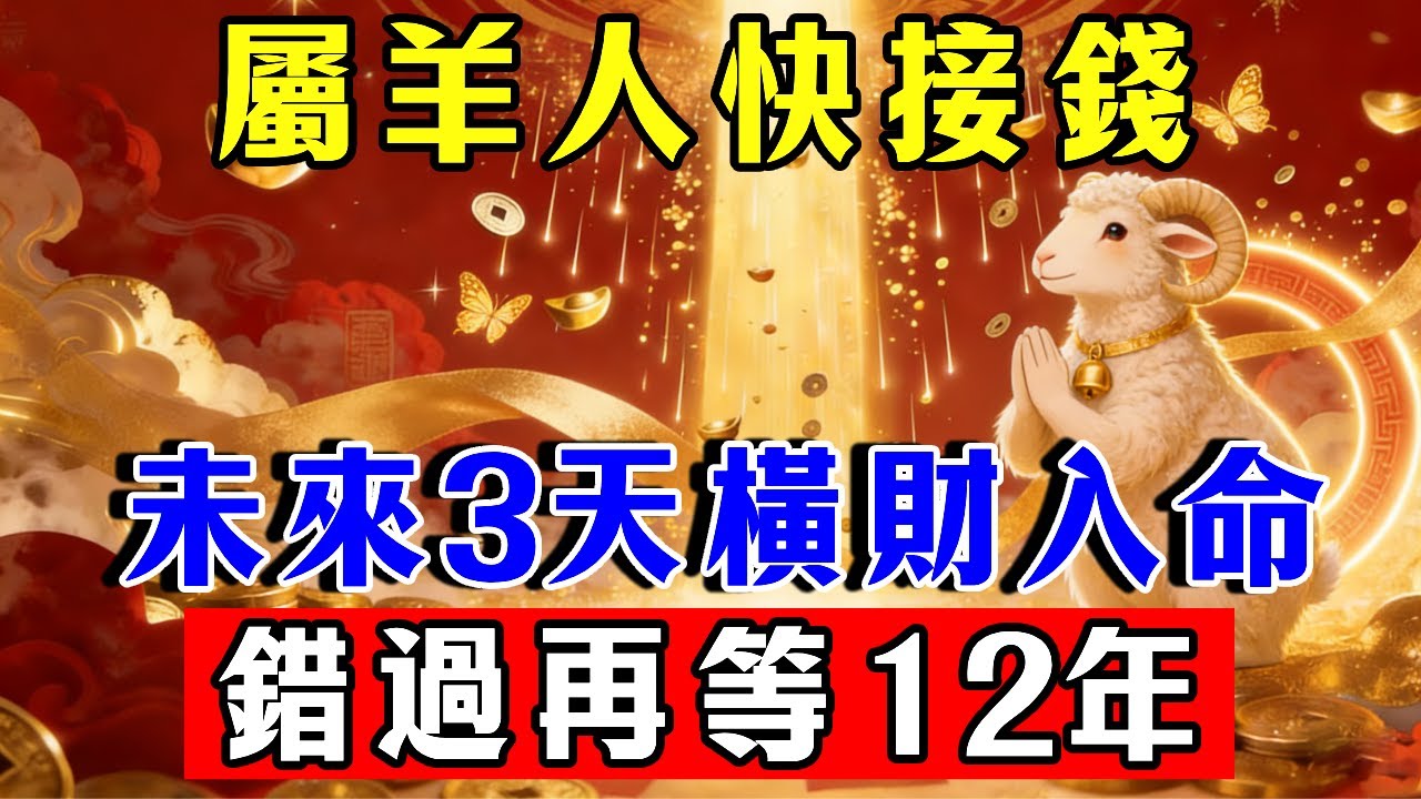 屬羊人快接紅包！未來3天，這「三顆吉星」同時入命，將有一次改變命運的橫財，千萬別視而不見！#生肖 #運勢 #命理 #屬相 #風水 #財運 #佛陀 #佛學 #佛法 #佛教 #修行 #智慧 #因果 #佛家
