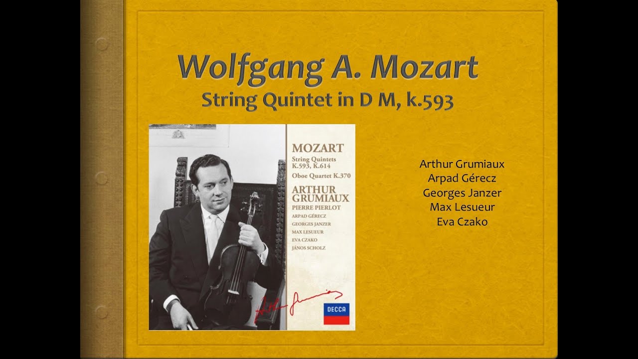 Mozart, String Quintet, K.593 - Video Score - Arthur Grumiaux