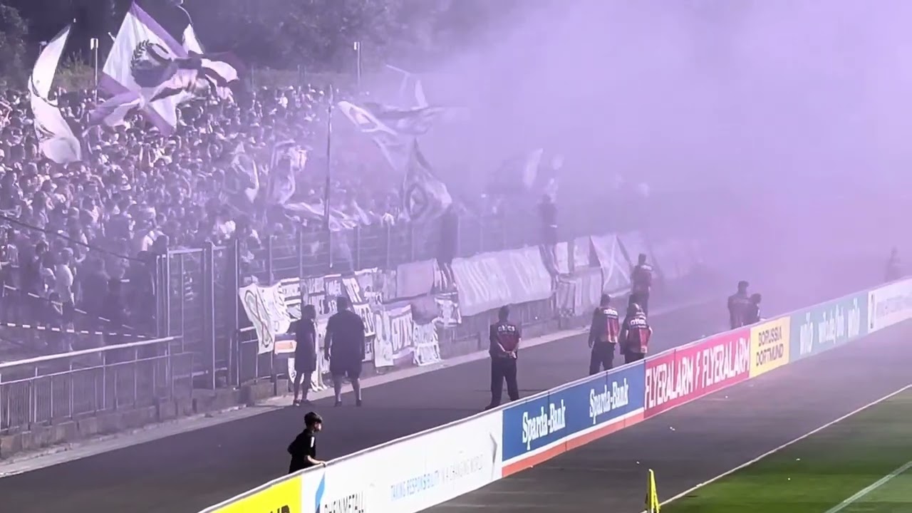 Pyro Show VfL Osnabrück in Dortmund gegen BVB 2 31.8.24 #Pyro #Osnabrück