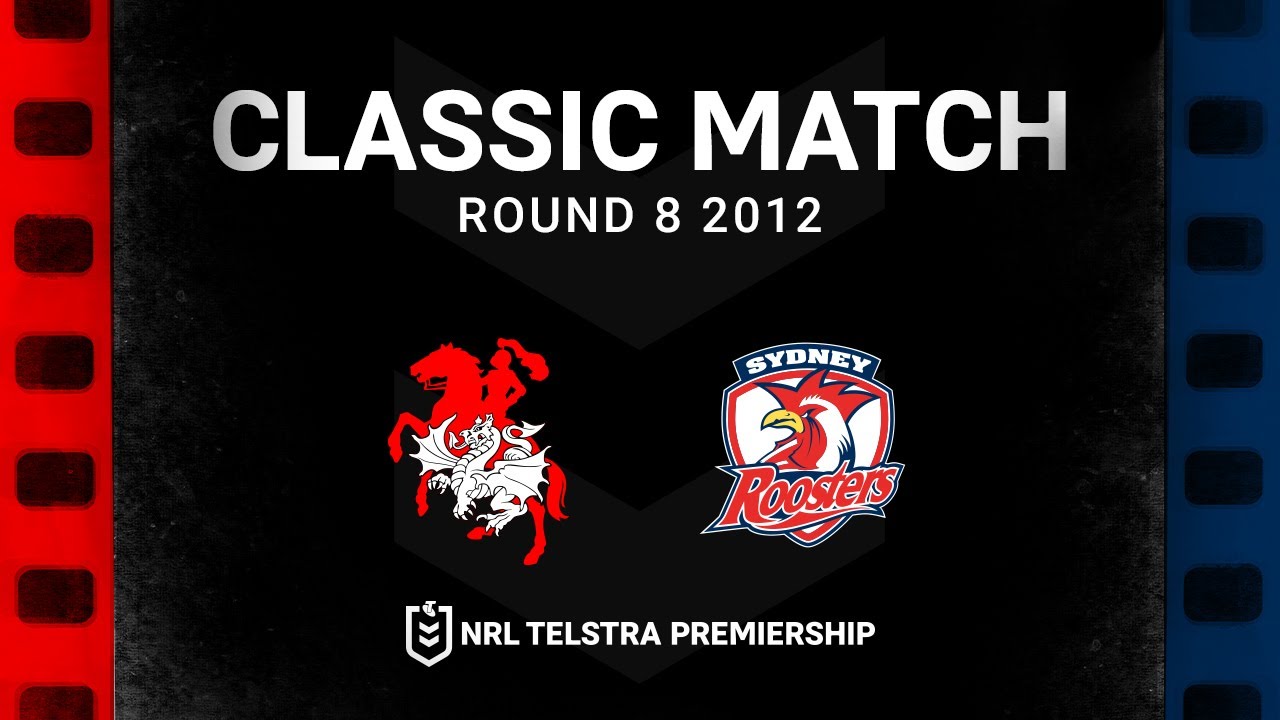NRL Highlights | Dragons and Roosters play ANZAC Day classic | Round 8, 2012 | Match Replay | NRL