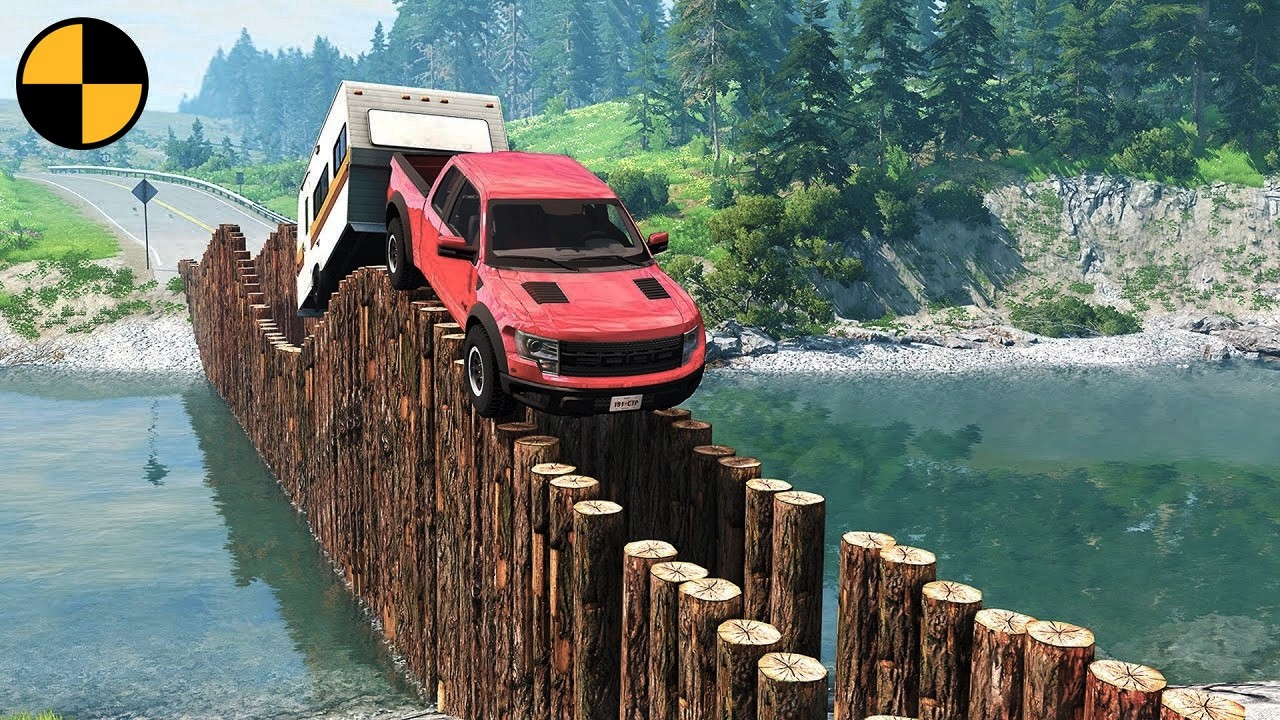 Cars vs Impossible Log Bridge | BeamNG Drive