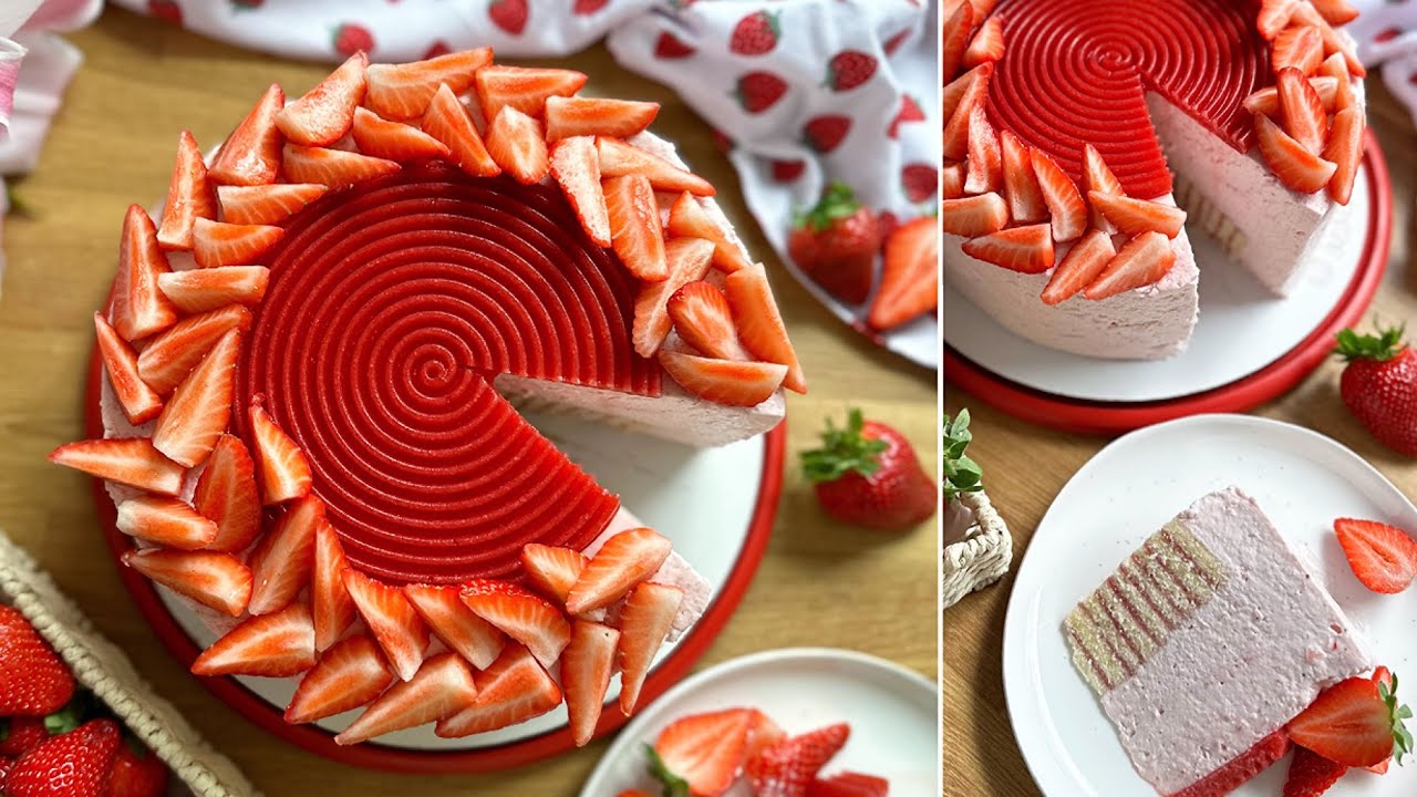 EPRES JOGHURTTORTA🍓 könnyű és felhő puha 😍☁️♥️ - Epres sütemény - BebePiskóta