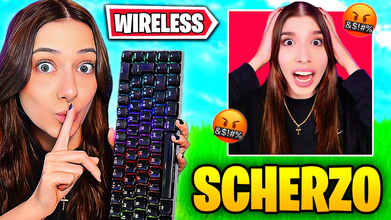 SCHERZO DELLA TASTIERA WIRELESS A @Kroatomist MENTRE GIOCA A FORTNITE 😂 *è impazzita*