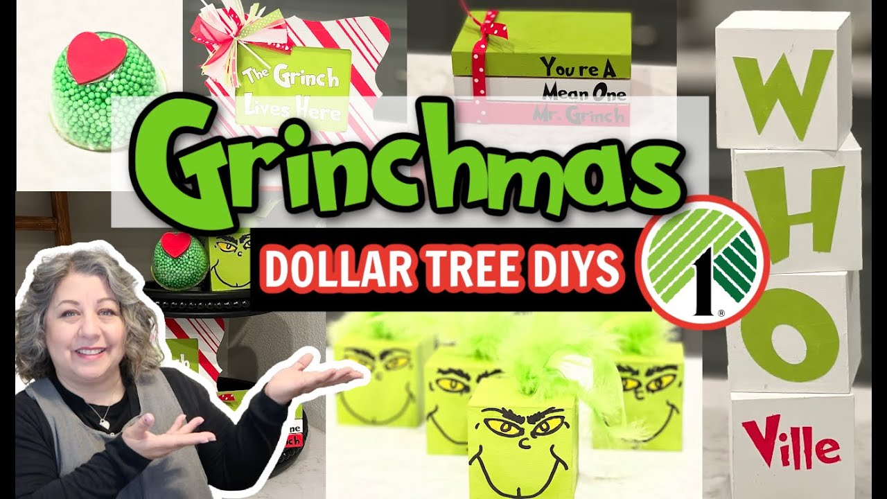 🟢🔴 Grinch DOLLAR TREE Christmas DIYS //  MERRY GRINCHMAS // Grinch and Whoville-Inspired Crafts 🎄