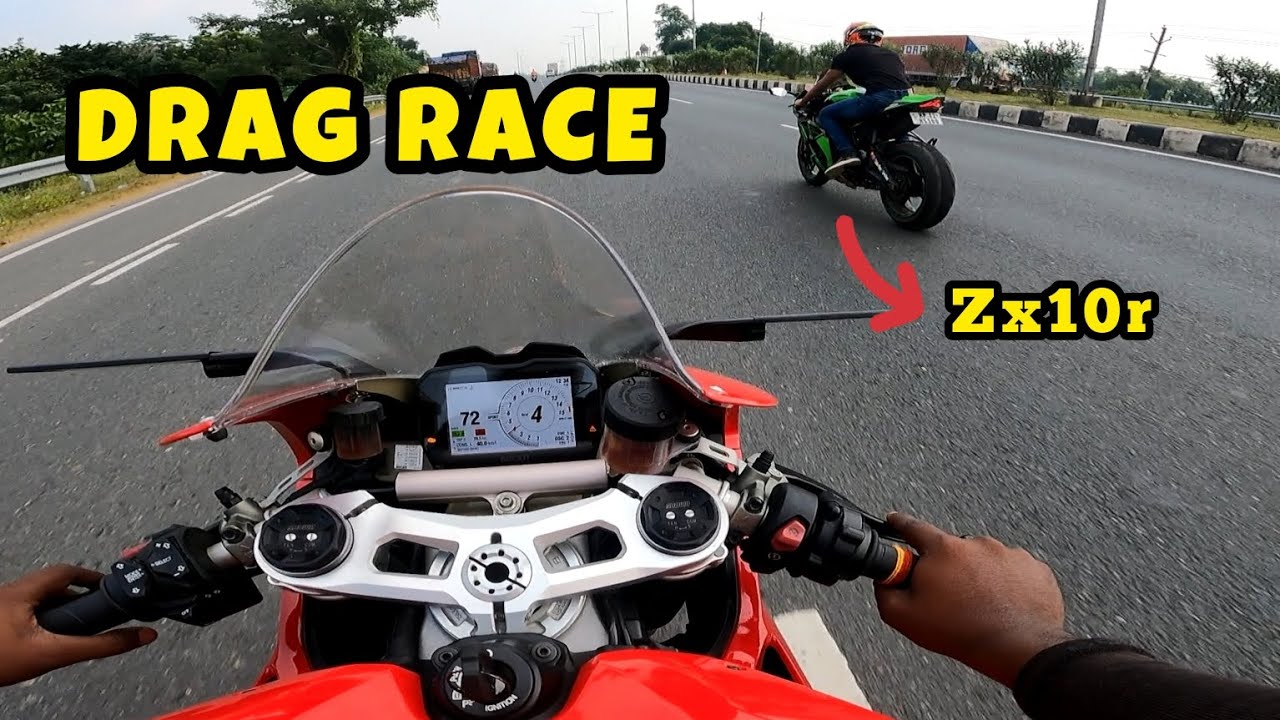 Ducati panigale v4 vs zx10r Race