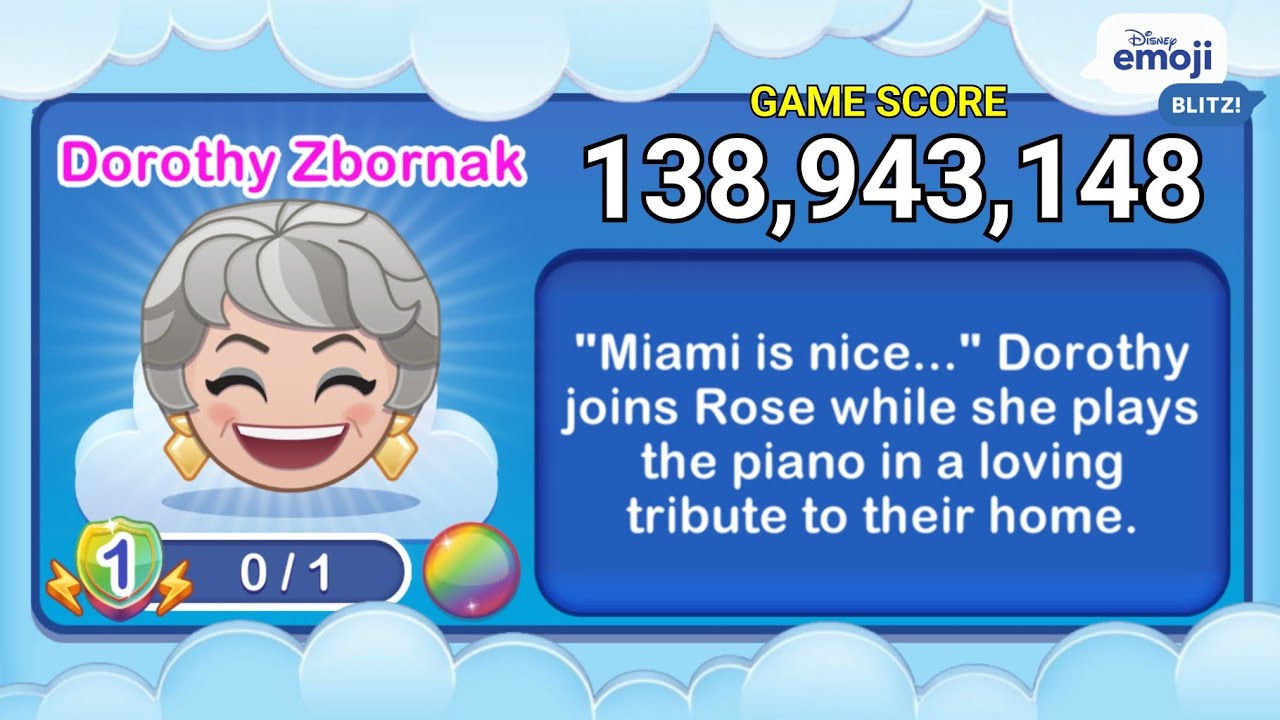 Disney Emoji Blitz DOROTHY ZBORNAK (L1) - Golden Girls - v61