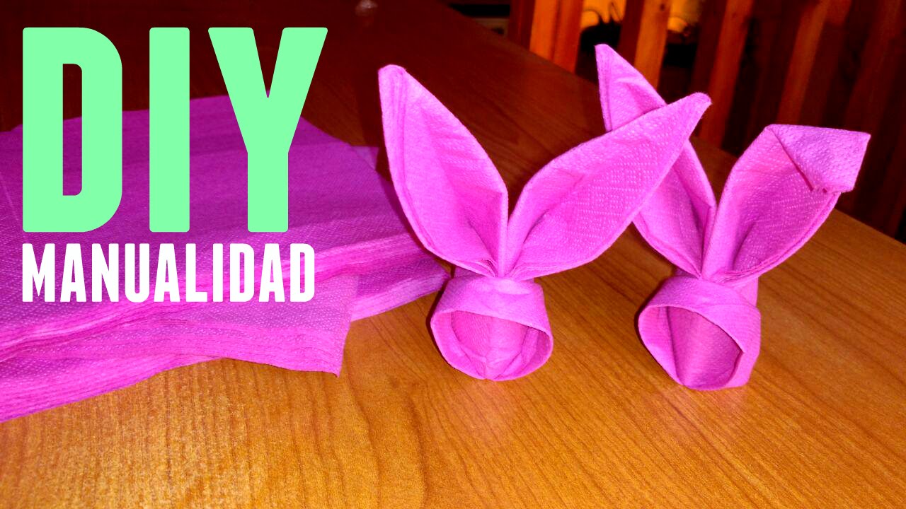 Servilleta en forma de conejito