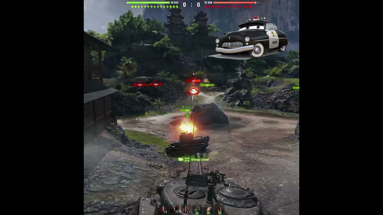 WOT Meme 🇺🇸💥🚓🚨 - M4A3(76)W Sherman shoots HE Shell to M18 Hellcat in Pearl River #361
