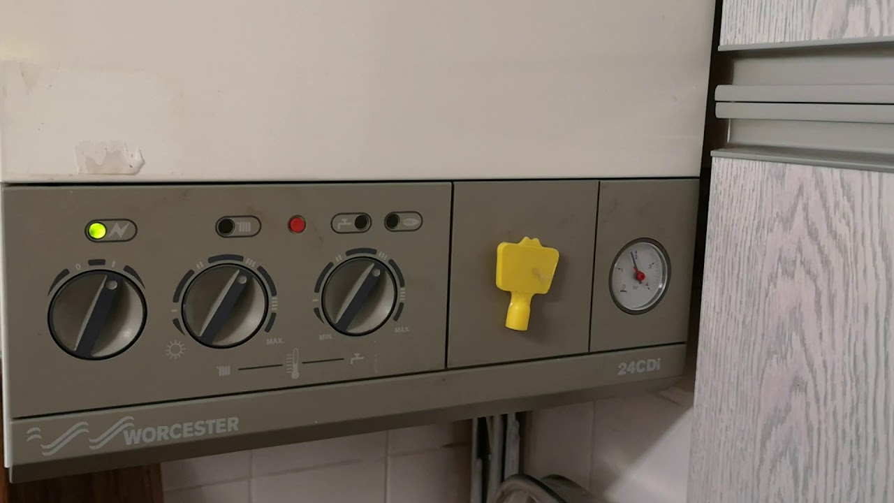 Worcester 24cdi boiler (old). Repressurize with filling key.