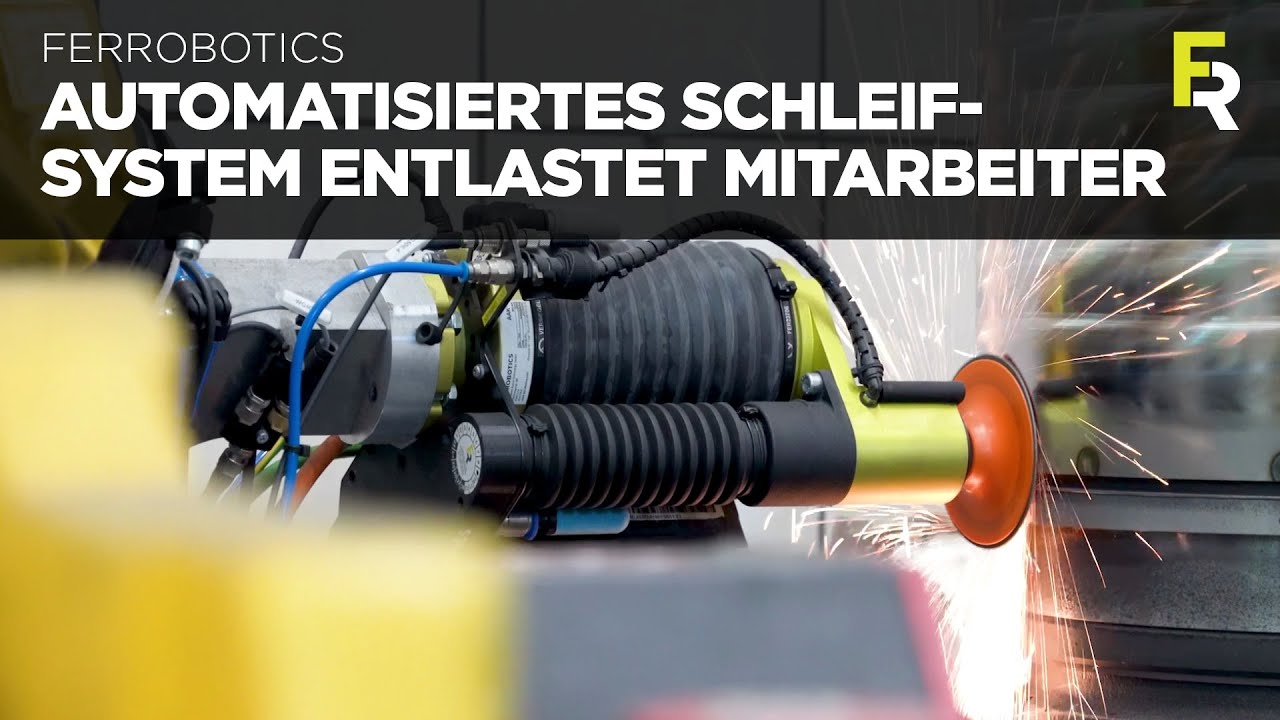 Automatisierte Schleiflösung für rondolino® Speicheröfen - FerRobotics AAK 505 mit Werkzeugwechsler