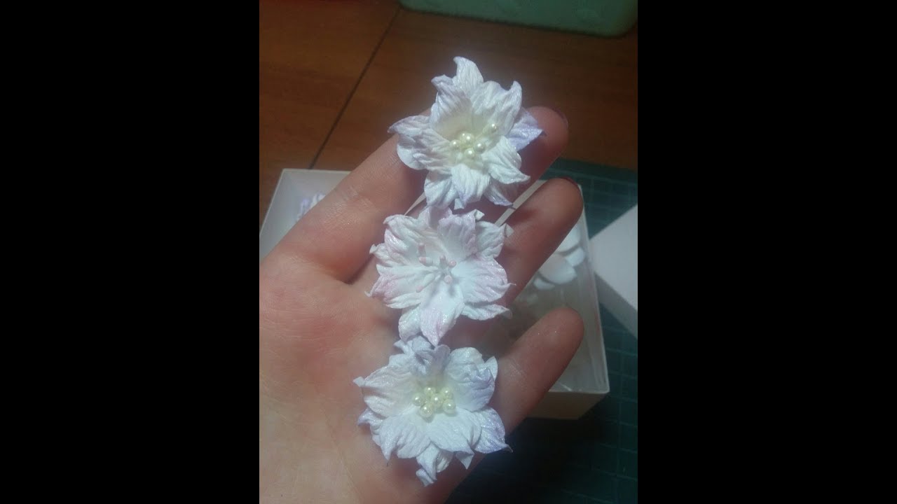 МК нежные  цветы из акварельной бумаги/// Скрапбукинг