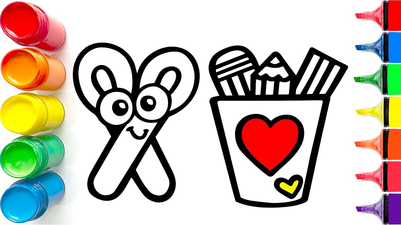 How to Draw Cute School Supplies | Easy Step by Step Tutorial