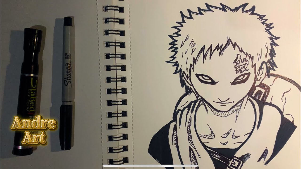 Anime Drawing || how to draw Gaara of the sand || Naruto art | easy step by step
