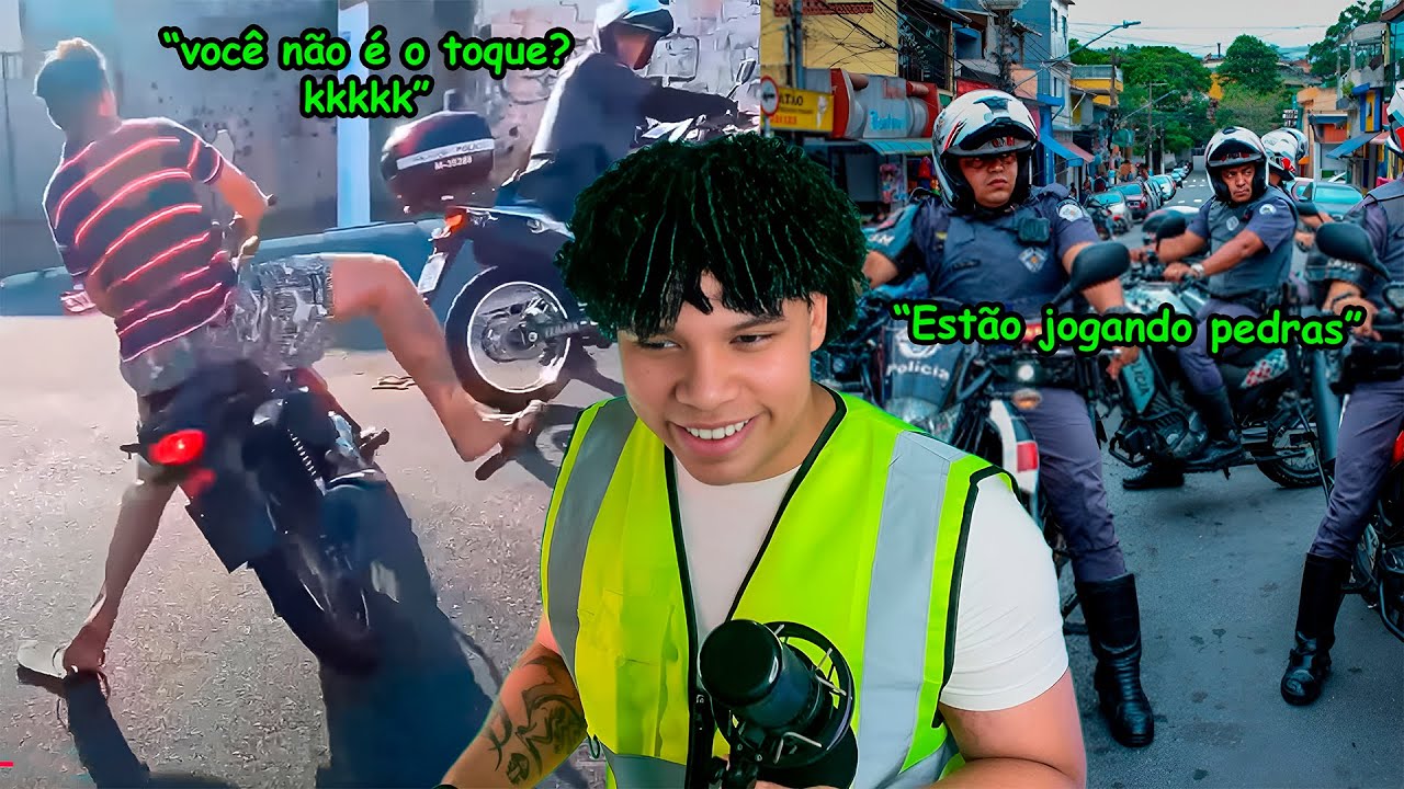 IDIOTAS tentando dar fuga e população atacando a POLÍCIA | Fugas de motos #5