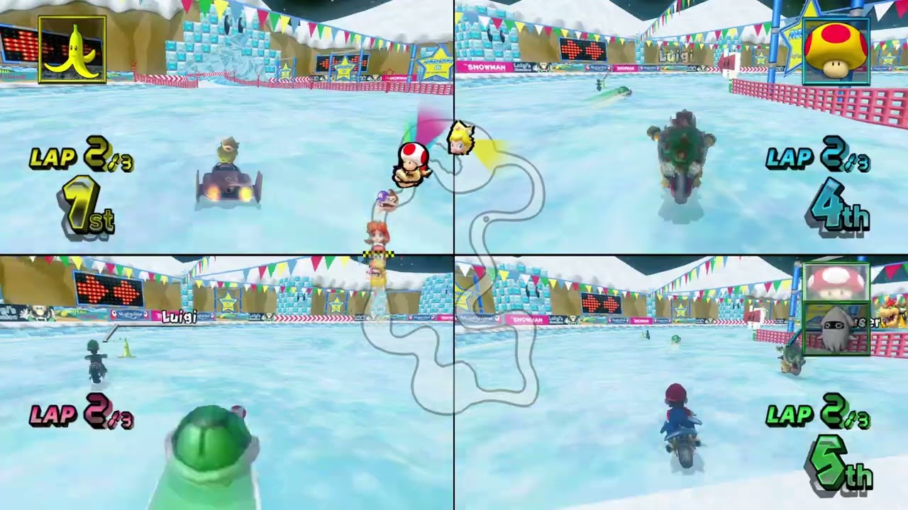Mario Kart Wii Custom Tracks (History) ✦ 4 Players #884 (3 Tracks) 150cc