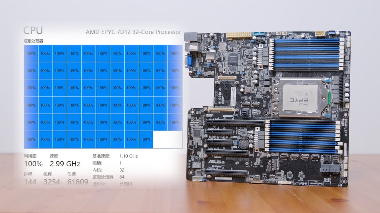 【闲鱼战记】64个框框的快乐！EPYC 7D12+华硕KRPA-U16使用体验