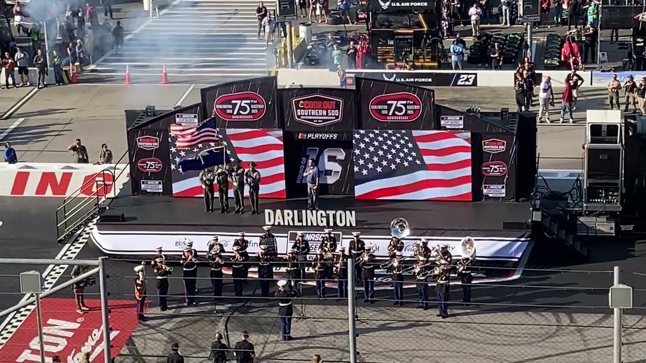 Parris Island Marine Band - Star Spangled Banner at Darlington Raceway