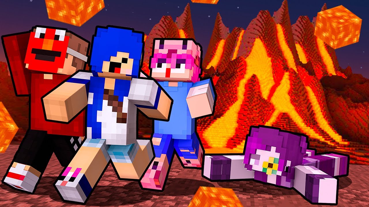 4 Noobs Sobrevivendo a desastres naturais Minecraft!