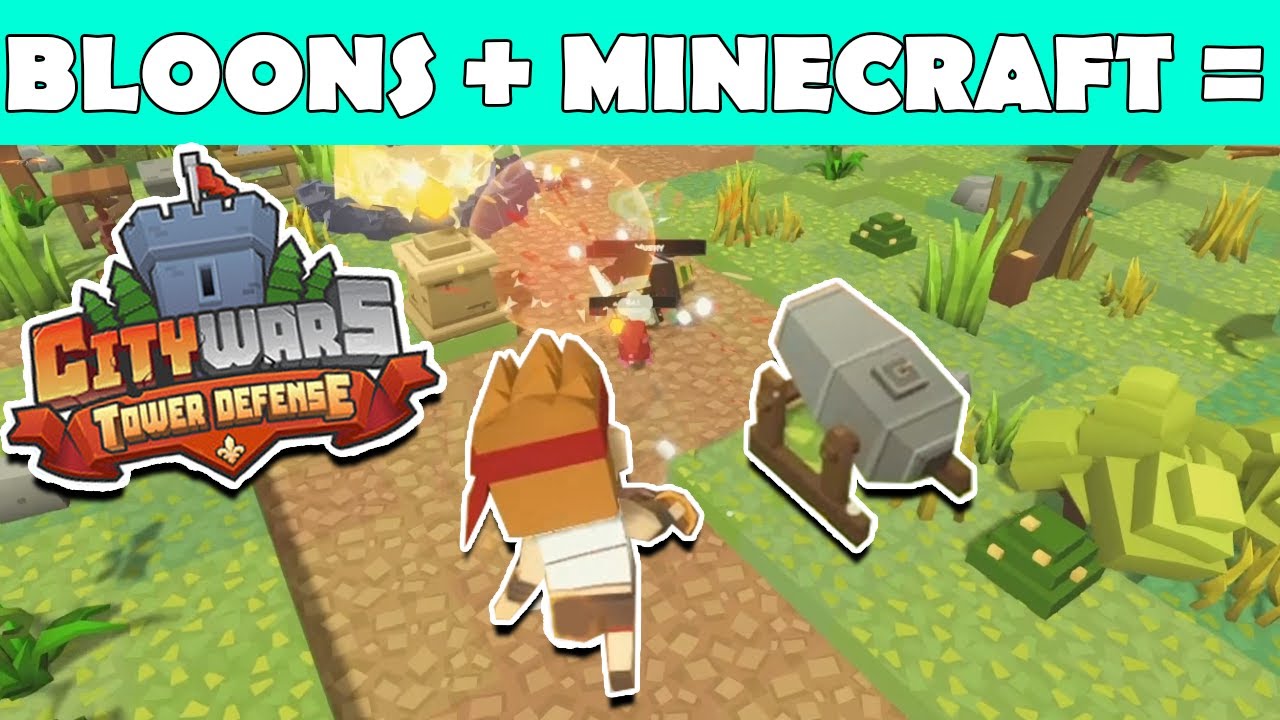 Bloons TD:n ja Minecraftin SEKOITUS | CityWars Tower Defense