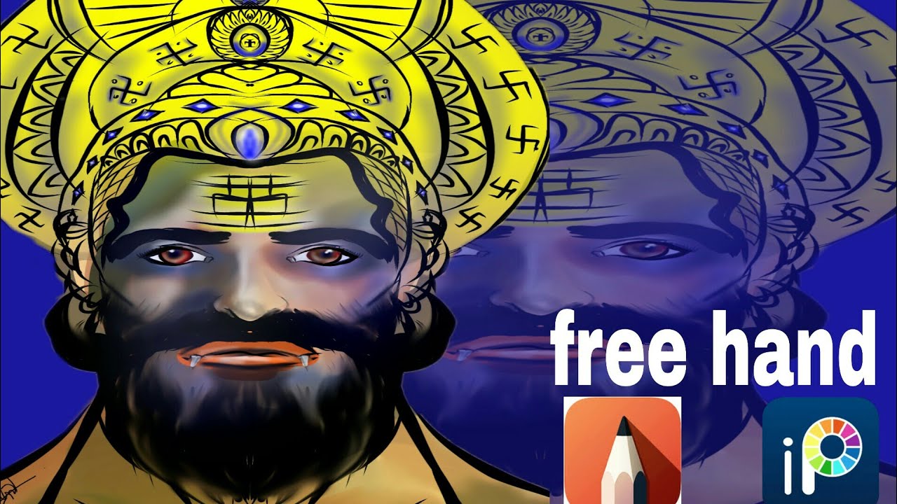 Maha RAVANA ibispaint free hand/using 3 brushes.Autodesk sketch book/Digital Art.