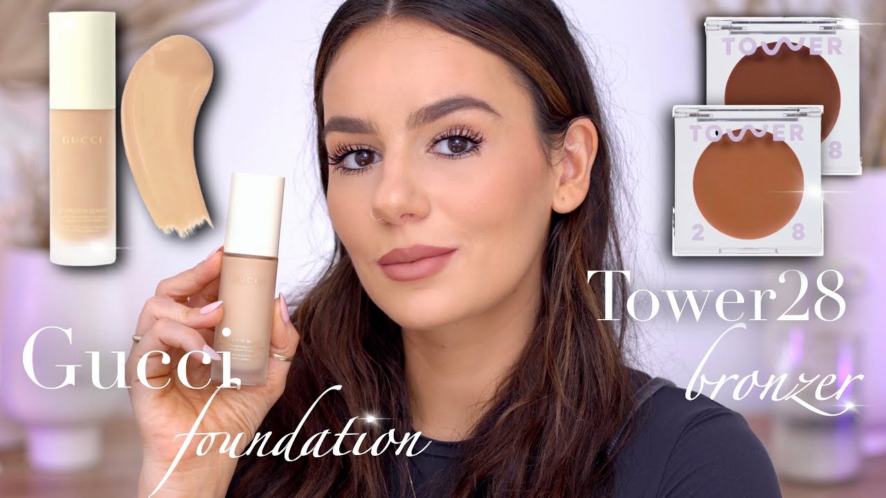 GUCCI LUMINOUS MATTE FOUNDATION + TOWER28 BRONZER : Full Day Wear Test - Application + Review