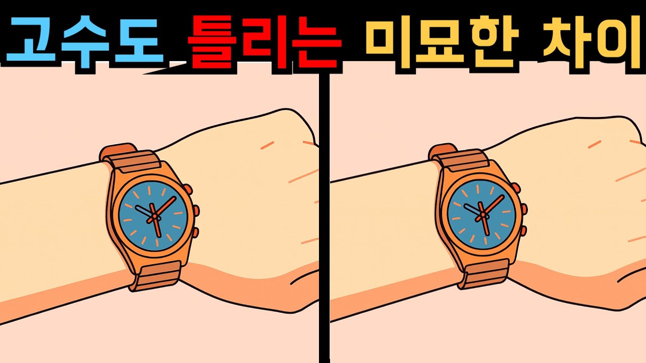【다른그림찾기】치매예방 두뇌체조! 관찰력 최강만 찾는 차이 3개!【틀린그림찾기】