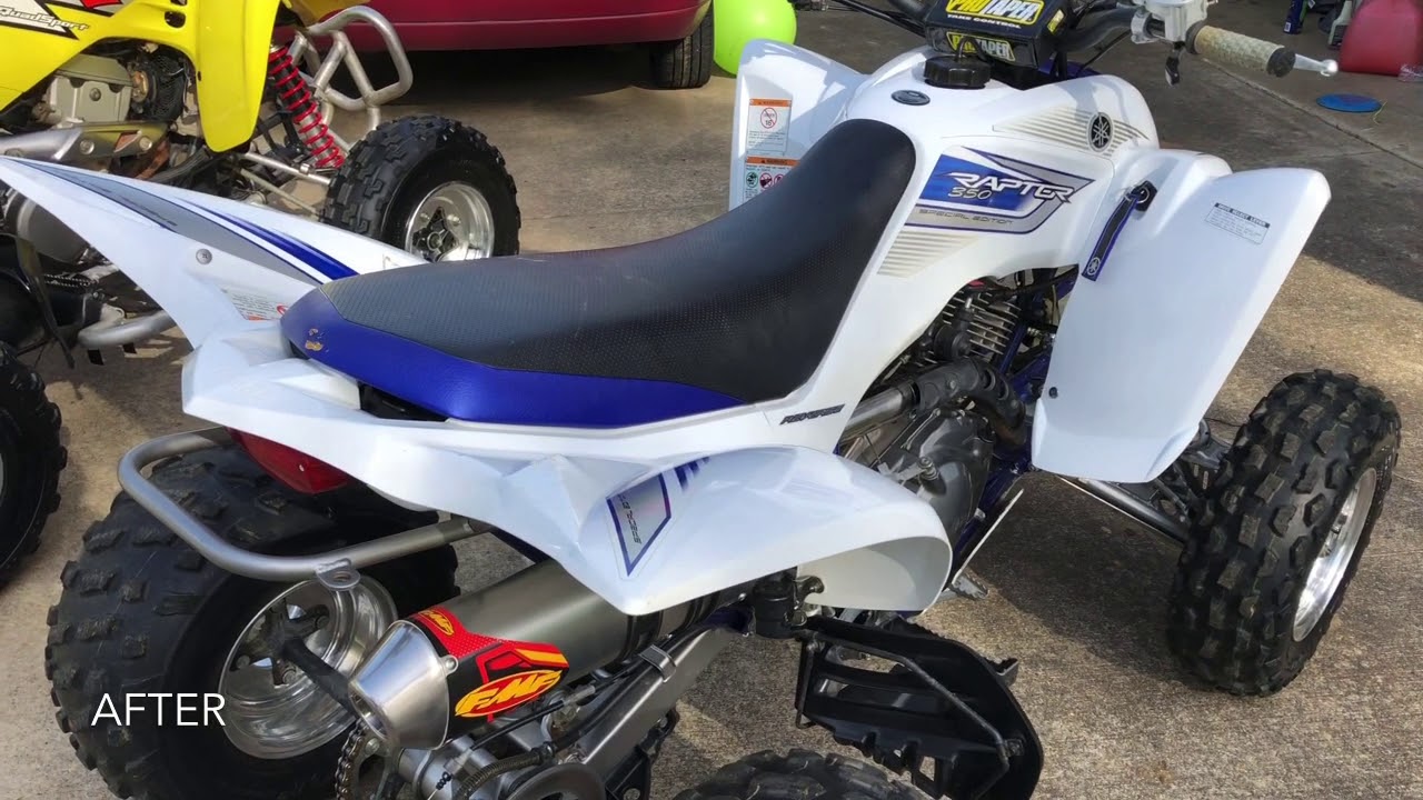 Yamaha Raptor 350 FMF Power Core IV Before and After