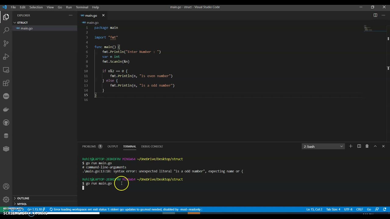 Even Odd Example Golang | Golang Tutorial Beginner