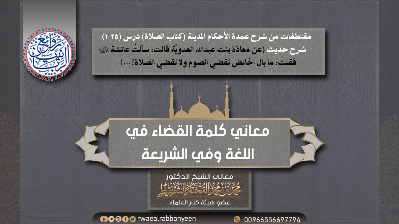معاني كلمة القضاء في اللغة وفي الشريعة | الشيخ محمد