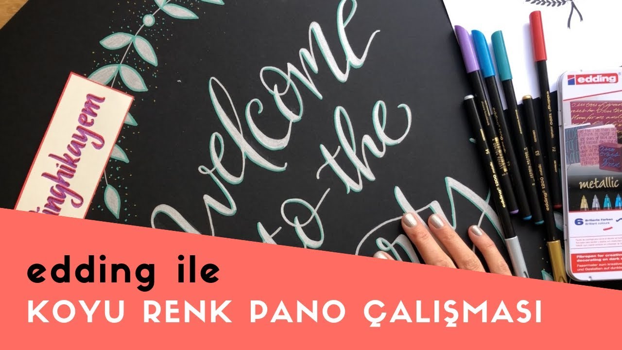 Güzel Yazı / Lettering / Brush Pen / Siyah Karton Üzerine Metalik Kalem Uygulaması | 10marifet