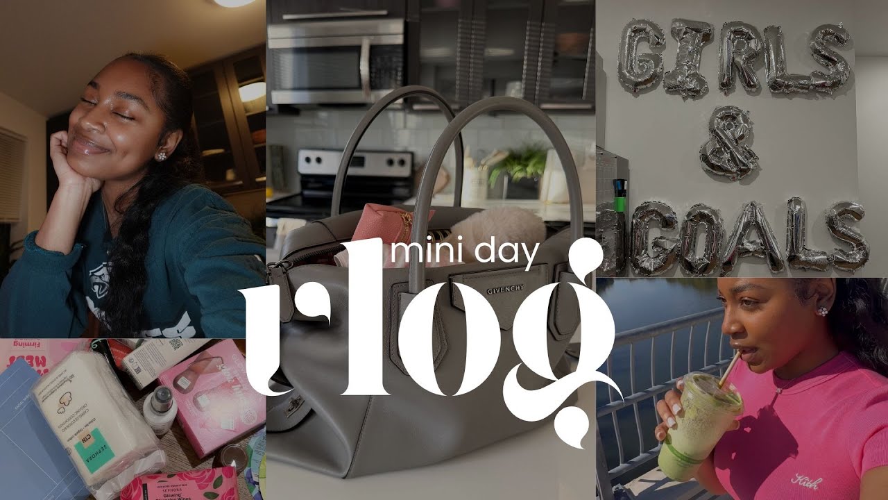 mini day vlog | how to make a vision board, goal setting, mini gift exchange + girls night