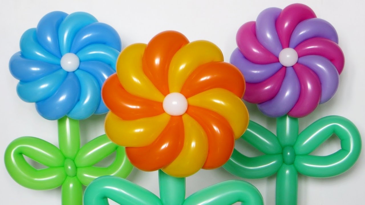 Крученая ромашка 10 лепестков / Twisted daisy of balloons (Subtitles)