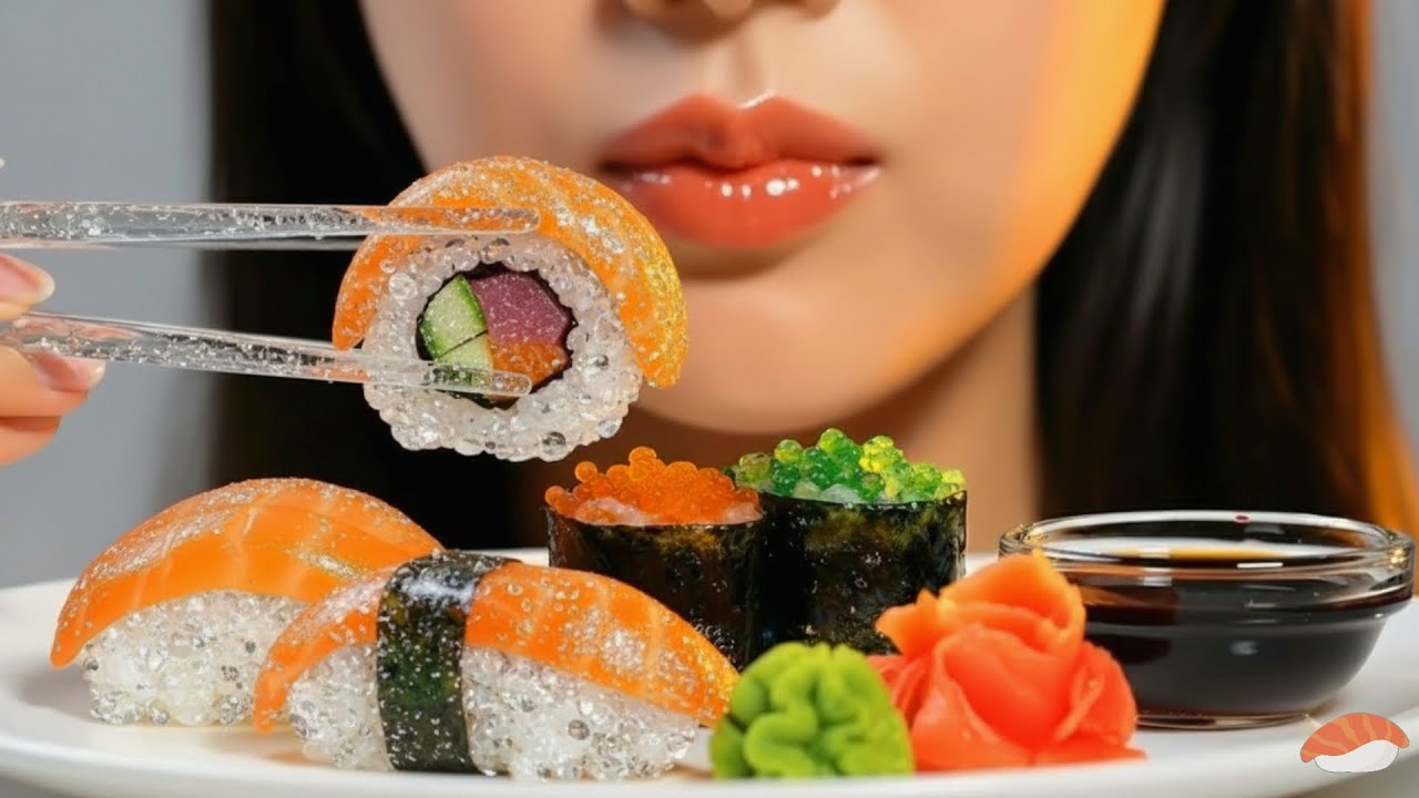 Making a Glass Spicy Tuna Sushi Roll🍣🤤Oddly Satisfying ASMR | But Made of GLASS