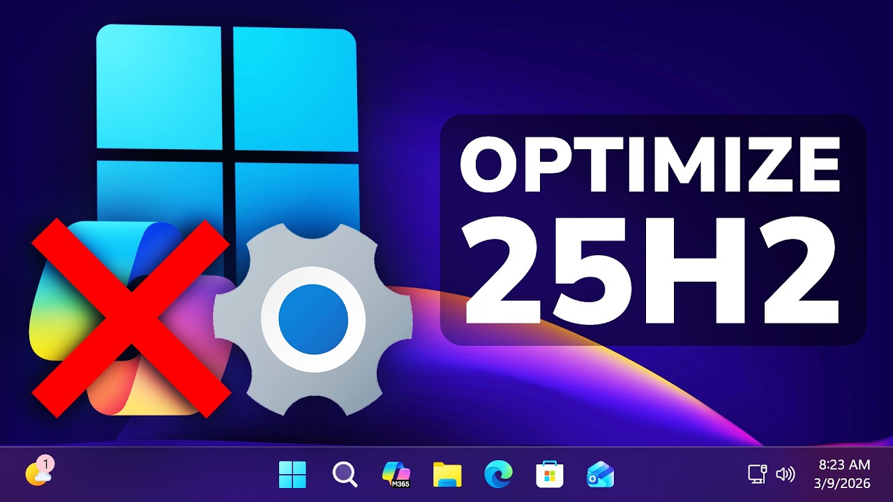 Optimize Windows 11 25H2 by Removing Bloatware, AI and Settings