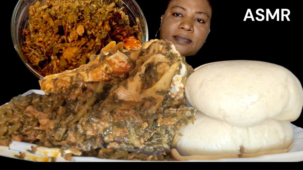 African food mukbang / water Lefa soup with fufu mukbang