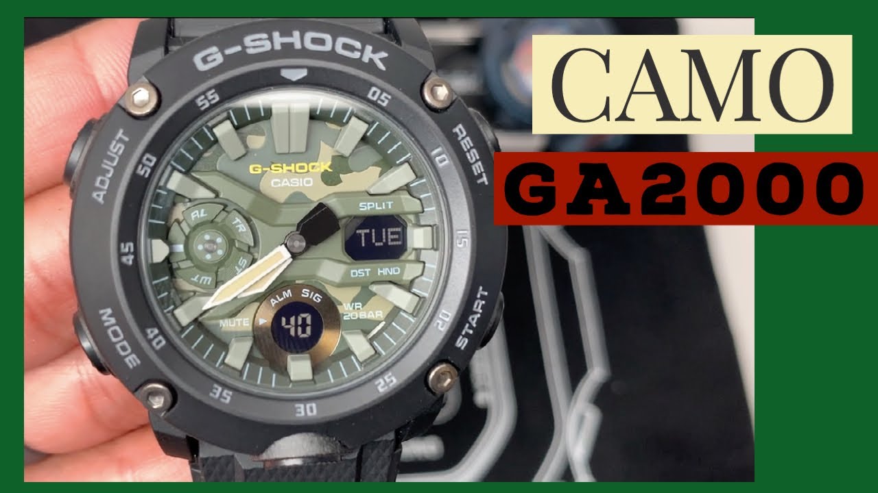 G-Shock GA2000SU-1A - Very Thin Camo - Carbon Core Guard Casio Watch - Stunning Design and Low Price