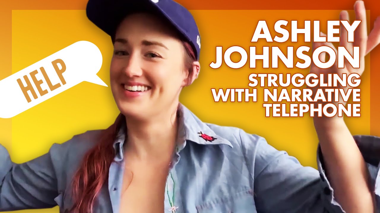Ashley Johnson Struggling with Narrative Telephone for 2 Minutes Straight