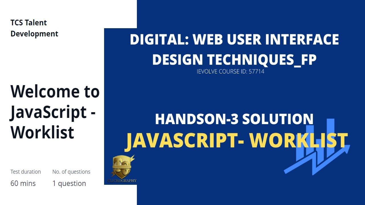 JavaScript worklist handson solution | ievolve 57714
