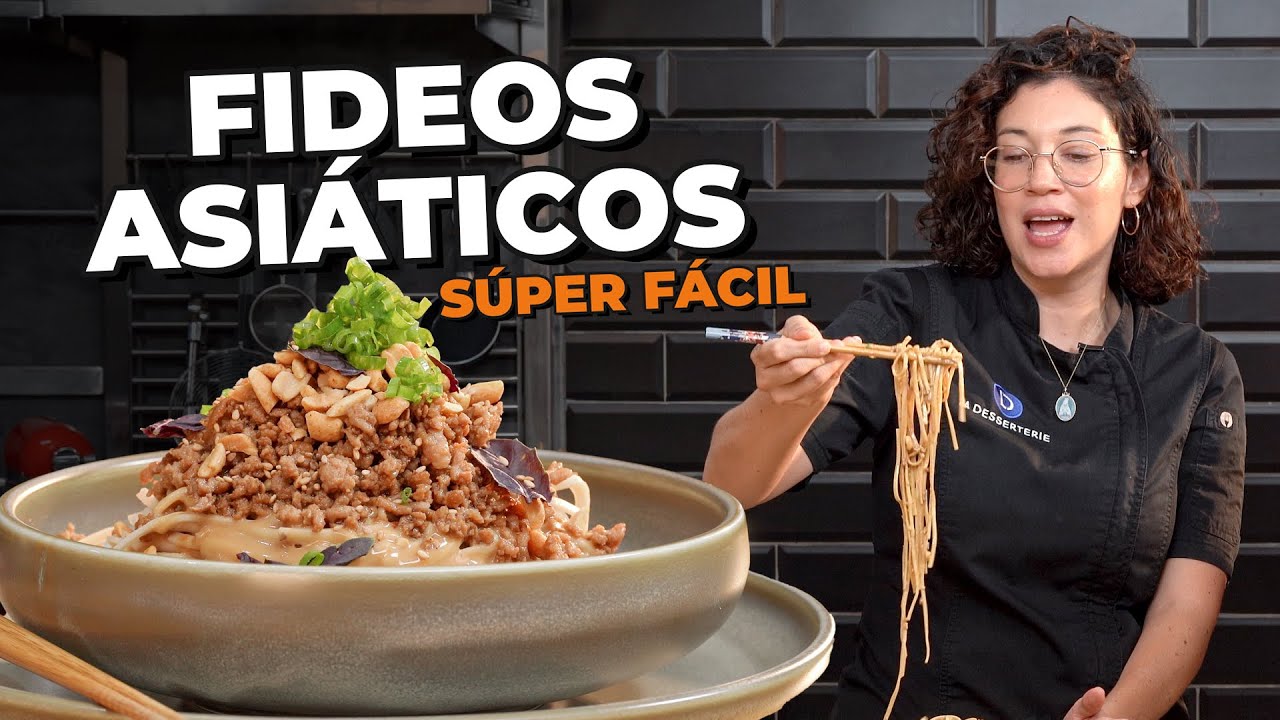Cómo hacer fideos con cerdo y salsa de maní | Receta súper fácil y rápida con la chef Mafer