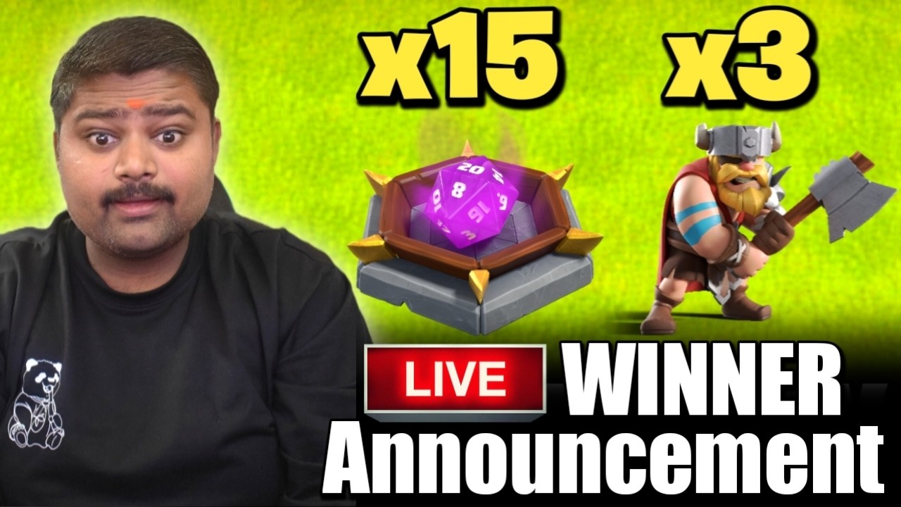 LIVE Giveaway Winner Announcement!😱Clash of Clans Live
