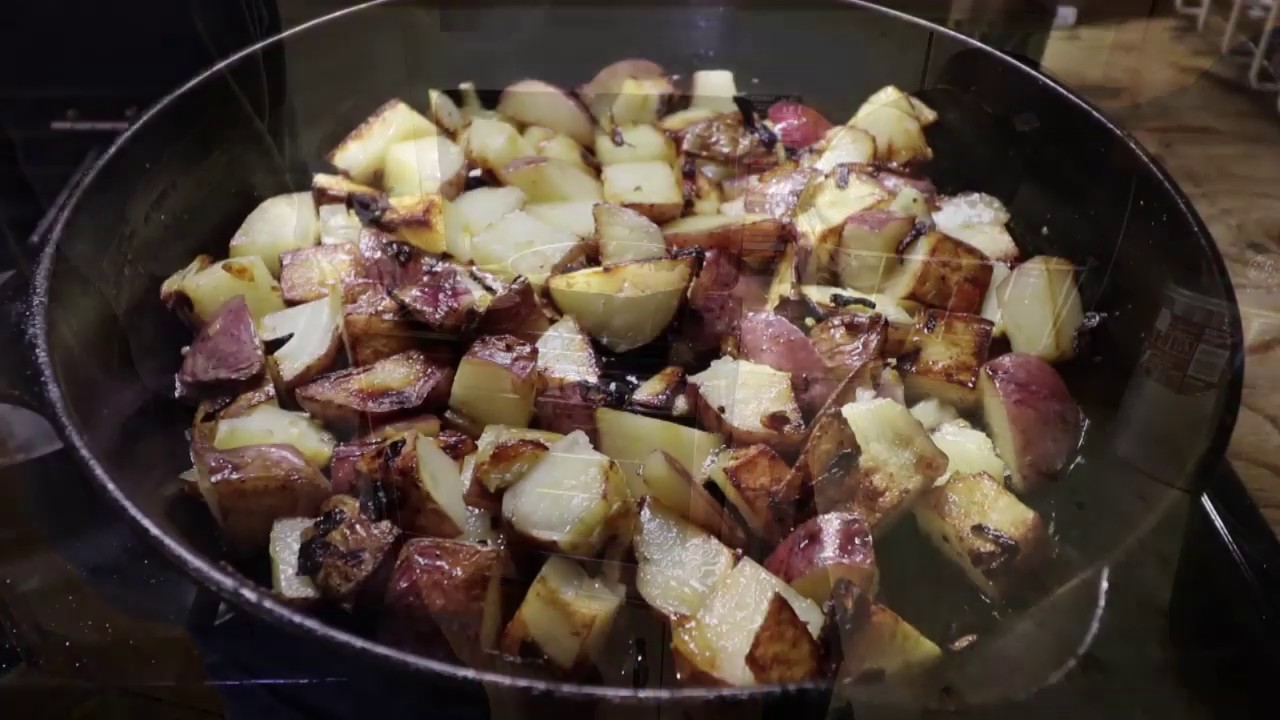 FRIED (Smothered) POTATOES.  Tent Cooking.