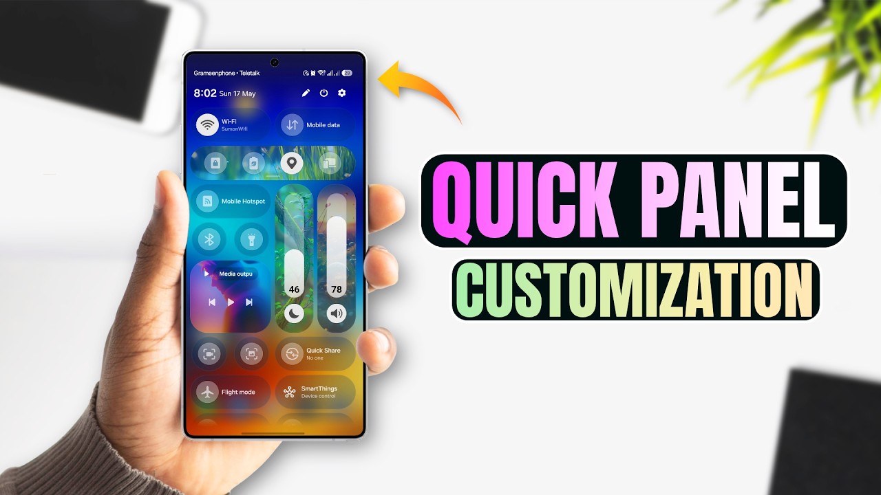 Как настроить панель быстрых настроек в One UI 8.5! (Гайд по QuickStar)