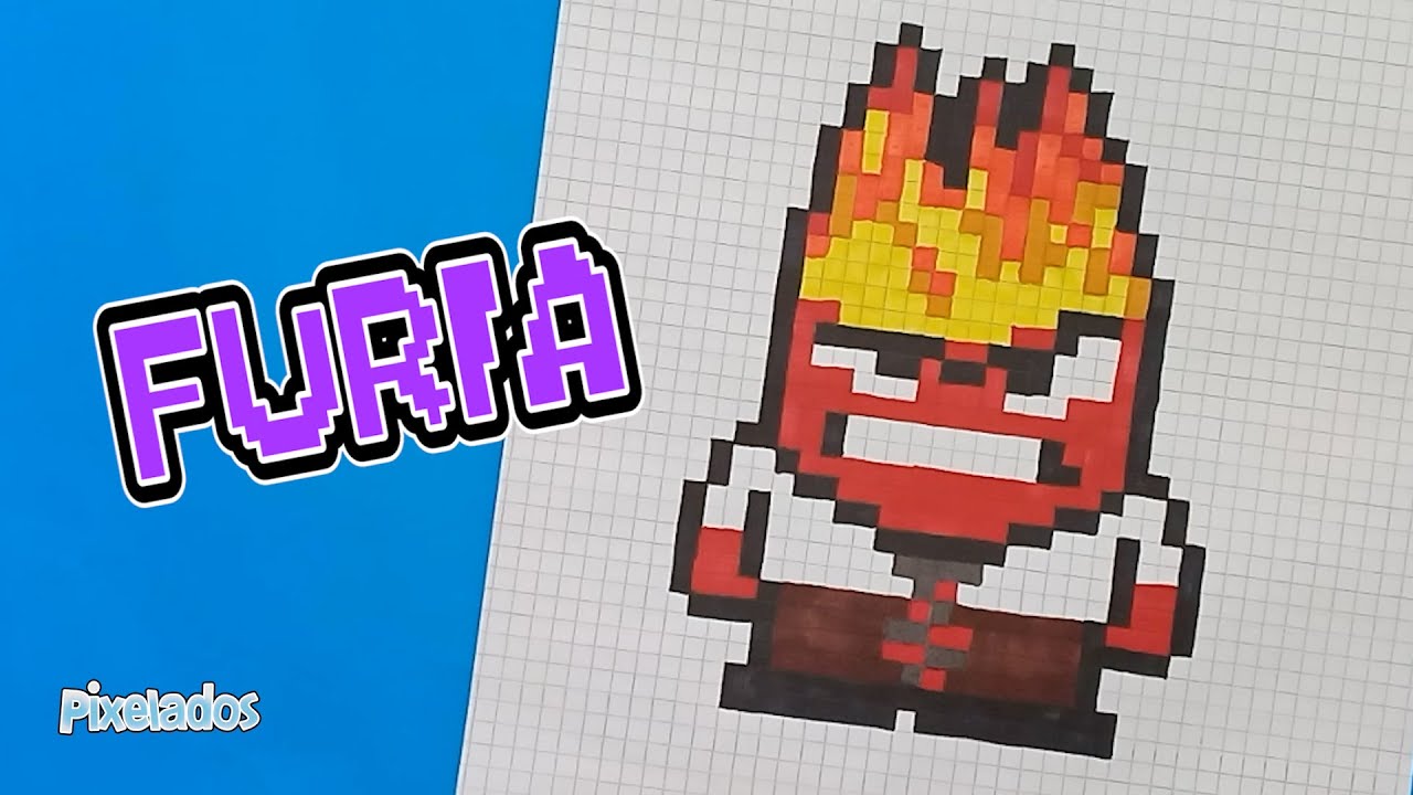 COMO DIBUJAR A FURIA DE INTENSAMENTE PIXEL ART - PIXELADOS