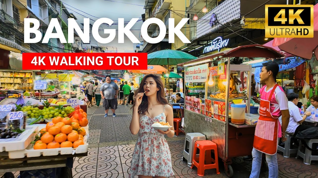 BANGKOK 🇹🇭 Chinatown Evening Walking Tour 4K HDR | Street Food | Summer 2025 | Thailand