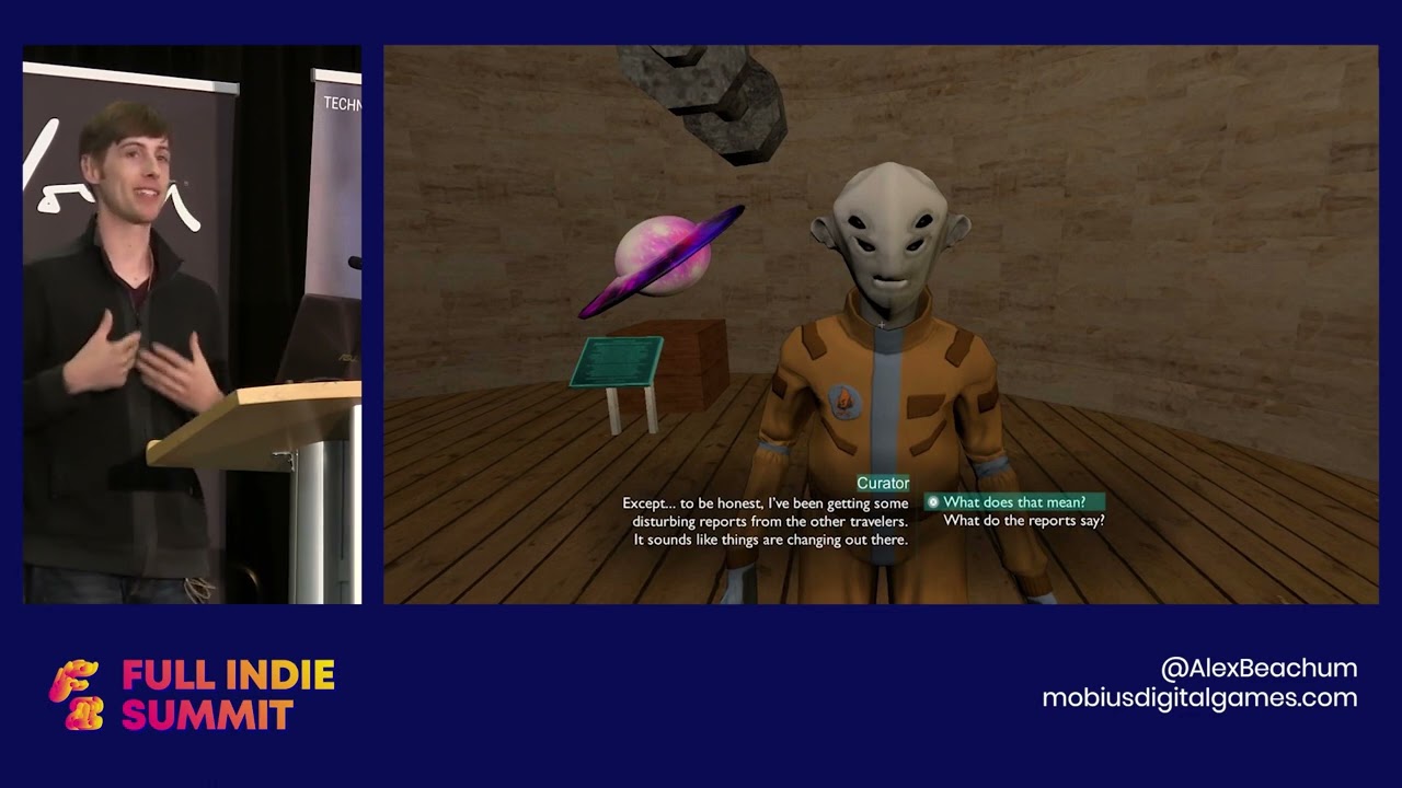 Алекс Бичум проектирует Curiosity в Outer Wilds.