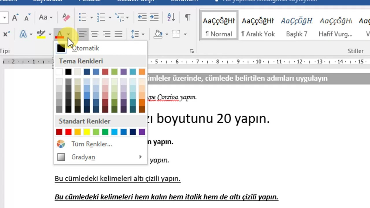 Word Ders 5 | Metin Biçimlendirme | Yazı Tipi İşlemleri | Kelime İşlemci (Yeni Başlayanlar İçin)